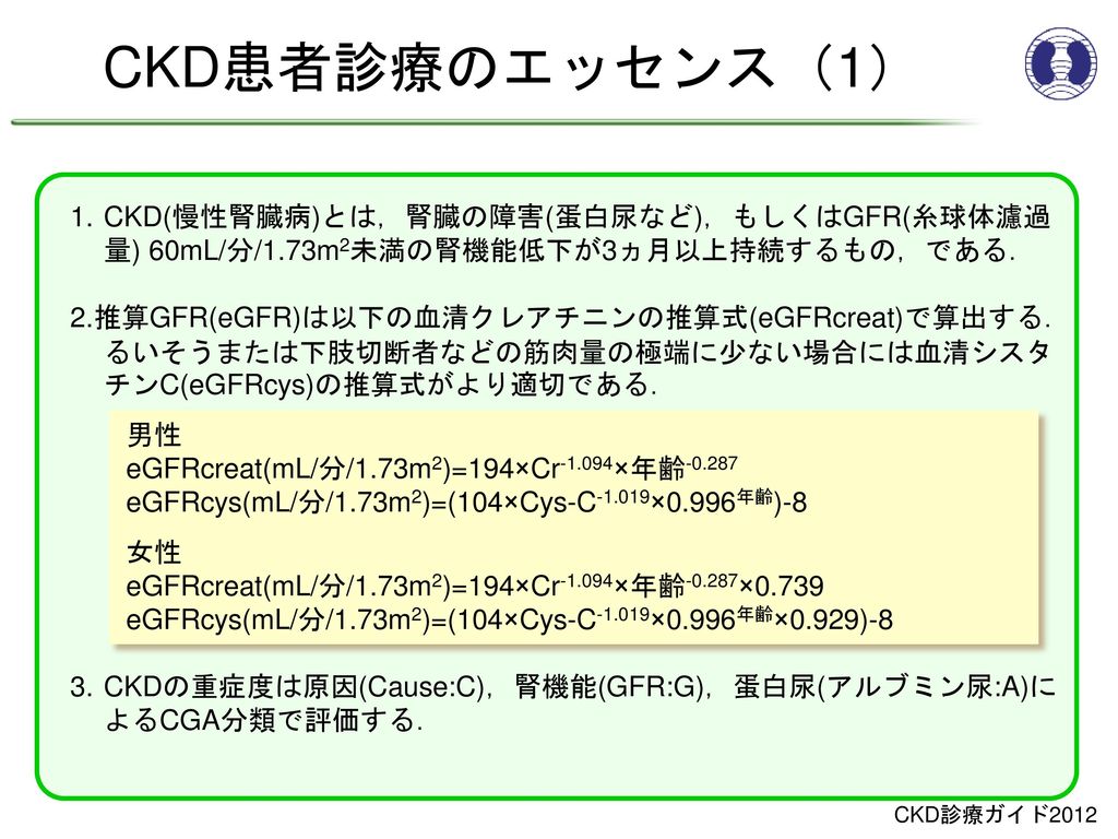 CKD診療ガイド2012改訂委員会 委員長 今井圓裕 委員 井関邦敏、新田